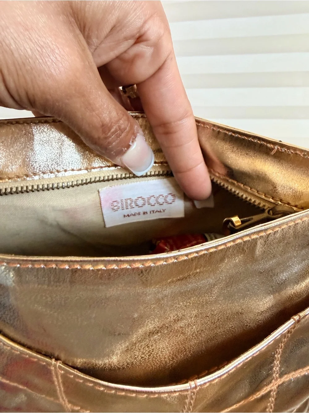 Sirocco Metallic Gold Leather Shoulder Bag